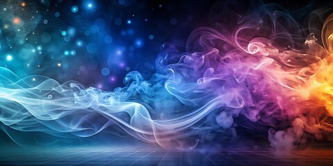 Magischer Qualm - Rauch - Nebel - Bunte Farben und Leuchten - Wolken - Moderner abstrakter Hintergrund - Vielfalt - Magie und Fantasy