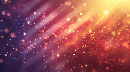 Obraz premium Colorful abstract bokeh background with glowing lights and sparkling particles, perfect for festive and celebratory themes.