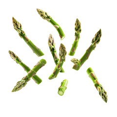 Asparagus Spears Against Transparent Background for Culinary Design Projects