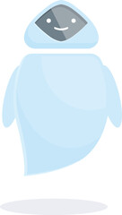 Cartoon ai robot chatbot is floating and smiling