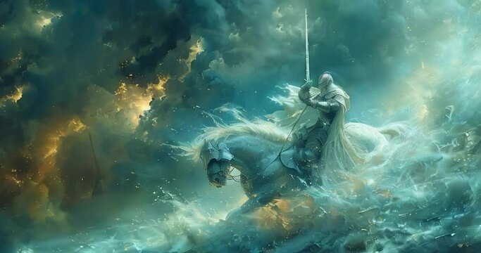 knight on white horse
