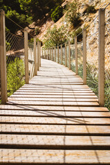 wooden path in the mountains