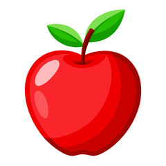 red apple with leaf