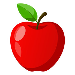 red apple with leaf
