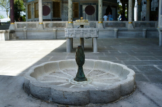 Some architectural details of the Topkapi Palace in Istanbul, Turkey, it was the main residence of the Ottoman sultans for almost 400 years, it is a masterpiece of Ottoman architecture