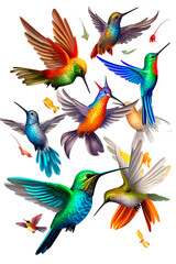 Obraz premium Hummingbird Image for Stickers, T-Shirt Print, Cap, Mug, Slippers, Mousepad, with Transparent Background PNG
