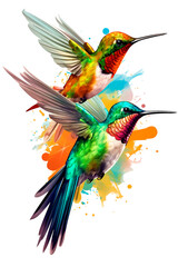Fototapeta premium Hummingbird Image for Stickers, T-Shirt Print, Cap, Mug, Slippers, Mousepad, with Transparent Background PNG