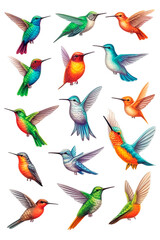 Obraz premium Hummingbird Image for Stickers, T-Shirt Print, Cap, Mug, Slippers, Mousepad, with Transparent Background PNG