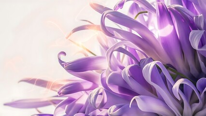 Purple summer flowers on white background