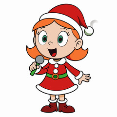 vector-cartoon-little-girl-singing-in-christmas-co