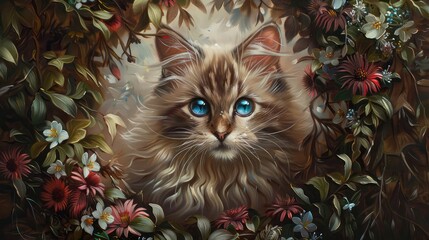 cat in the snow two, fluffy, young, portrait, beautiful, sweet, hug, 