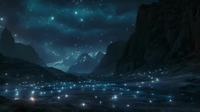 The ghostly lights in the mountain pass seem to pulse in unison as if they are a message from the spirits that haunt this desolate landscape.