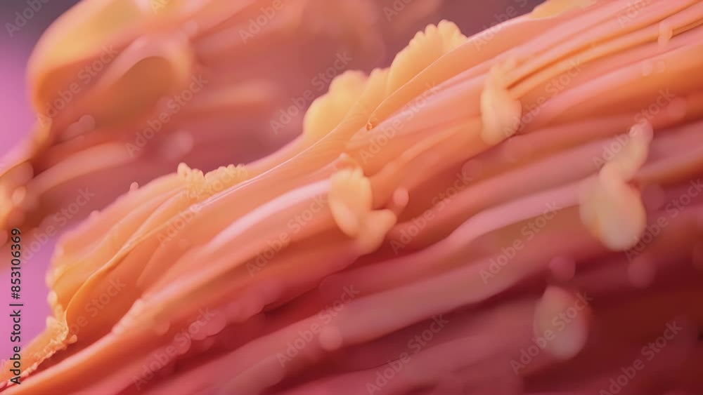 Poster A of muscle fibers surrounded by a layer of connective tissue forming a fascicle that is part of a larger skeletal muscle.