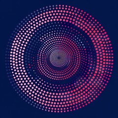 Pink dots spiral, creating a 3D illusion on a dark backdrop.