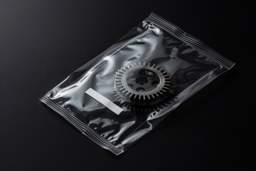 Fototapeta premium a plastic bag with a gear inside