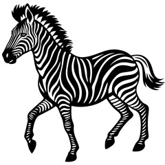 zebra-in-action-silhouette-isolated-on-white-backg