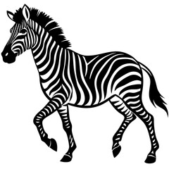 zebra-in-action-silhouette-isolated-on-white-backg