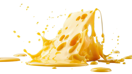 Melted cheese on a transparent background