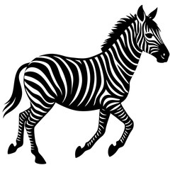zebra-in-action-silhouette-isolated-on-white-backg