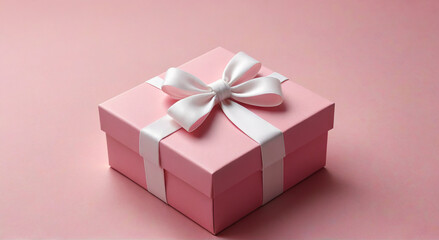 Fototapeta premium pink gift box with ribbon