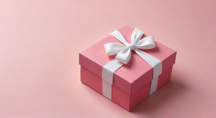 Fototapeta premium pink gift box with ribbon