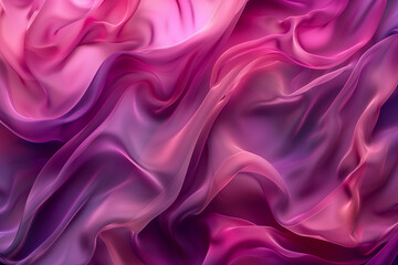 Obraz premium Elegant Flowing Fabric Waves in Shades of Pink and Purple, Abstract Artistic Background with Smooth Silk Textures