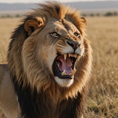 Majestic Lioness Golden Mane and Amber Eyes