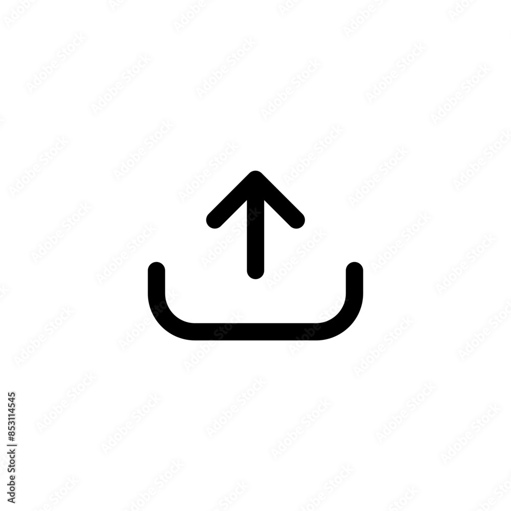 Poster upload icon symbol swipe up icon button. Scroll arrow up icon sign - uploading file icon button, send, export icons