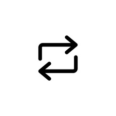 Refresh icon with two arrows symbol, sync repeat and reload arrow icons set convert Update icon button. Circular arrows rotation signs