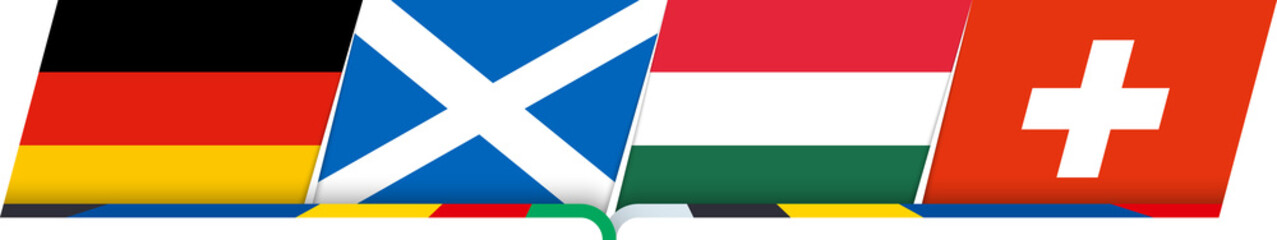 Flag of Germany, Scotland, Hungary, Switzerland.
