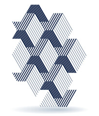 Isometric 3D cubes vector abstract background, geometric abstraction art modern architecture city buildings theme, cubic shapes and forms composition lowpoly style.