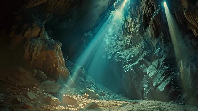 As if summoned by unseen forces the walls of the cave are aglow with a soft radiant light creating an otherworldly atmosphere.
