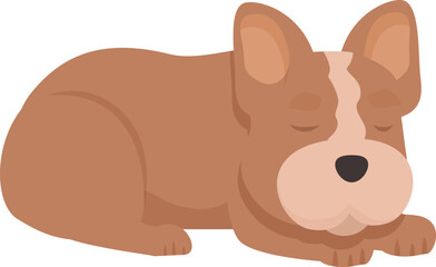 Adorable brown and white french bulldog puppy taking a nap, enjoying a moment of tranquility