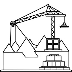 Construction vehicles coloring pages for children book