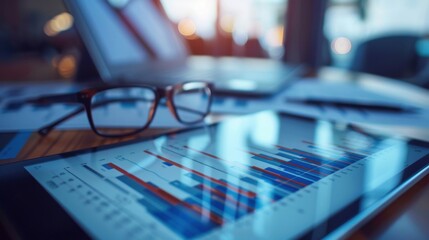 Data analysis concept on tablet. Business performance analysis. Modern analytics