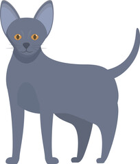 Illustration of a grey cat standing on a white background