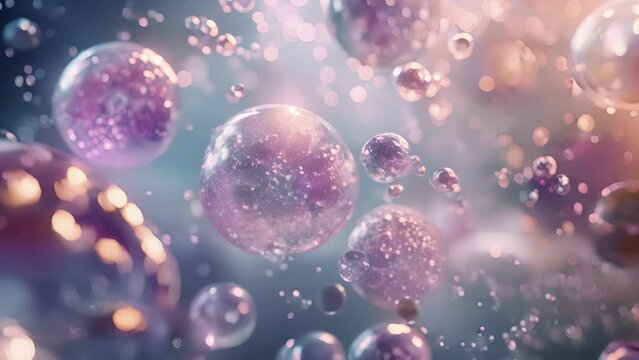 A dynamic animation showing extracellular vesicles being released from a cell in response to a specific stimulus.