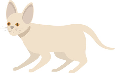 Illustration of a beige cat walking viewed from the side