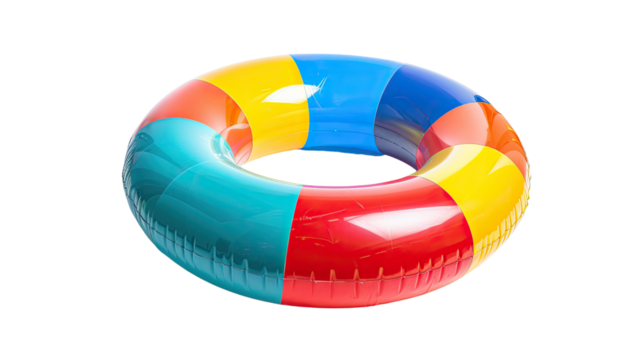 Swim inflatable ring on a transparent background