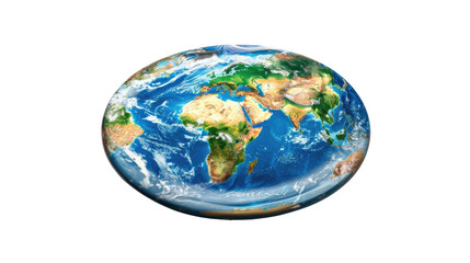Flat earth panel on transparent background