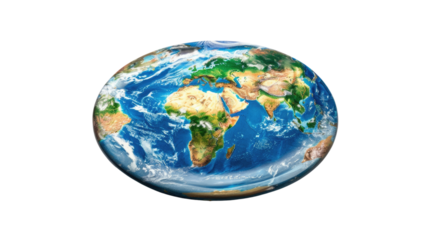 Flat earth panel on transparent background