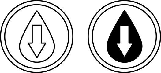 Low Fat Icons. Black and White Vector Icons. Label for Low Fat Products. Healthy Eating