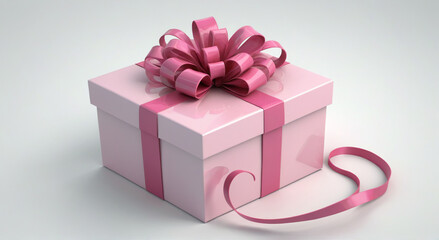 pink gift box with ribbon