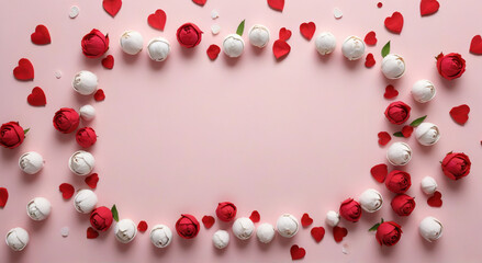 Obraz premium frame of red rose petals