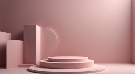 3d render of a podium