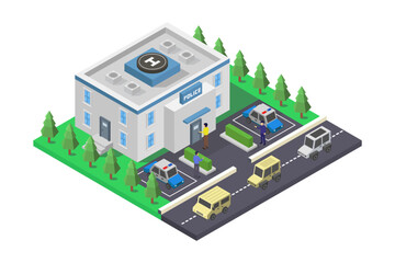 Police station isometric