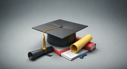 graduation cap with diploma