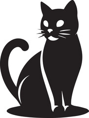 Cat Silhouette Vector icon 