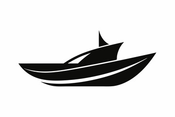 boat logo design vector silhouette black color 