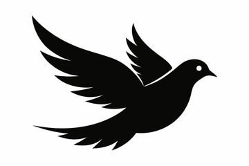 vector drawing represents dove logo design. silhouette black color